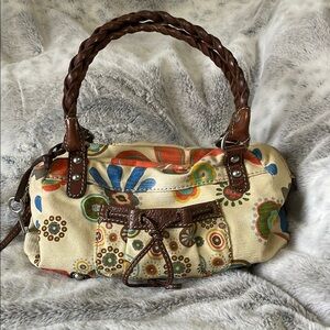 Fossil Multicolor Floral Satchel